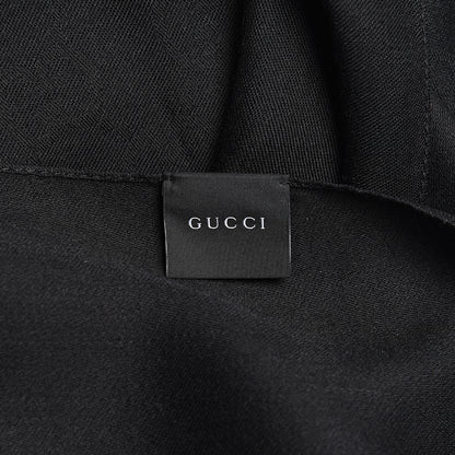 Gucci Wool Silk GG Monogram GGNat Scarf Black 4 of 4