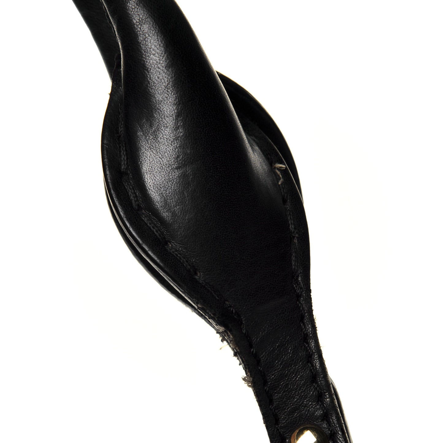Calf Hair Patent Grommet Fringe Big Crush Tote Black