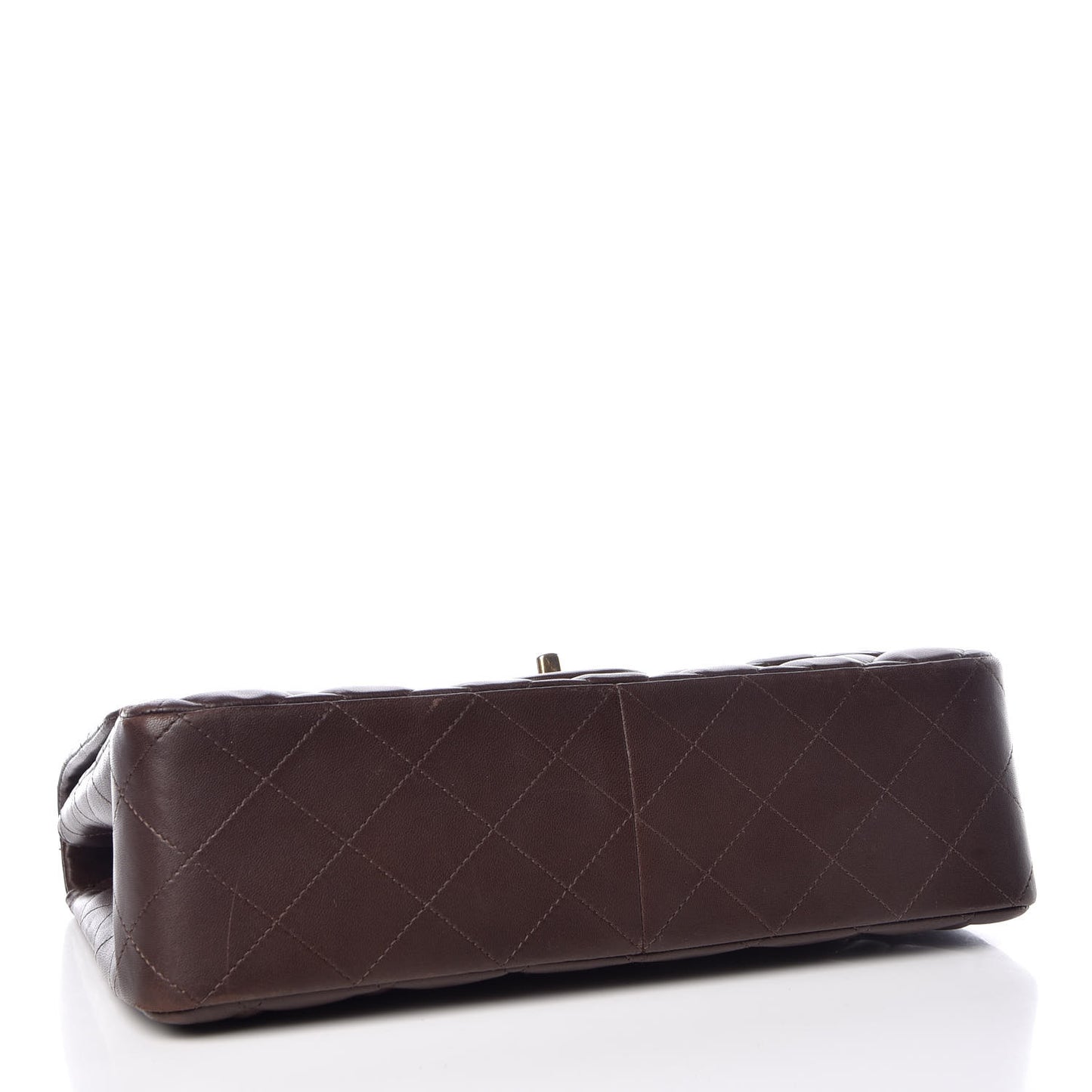 Lambskin Quilted Jumbo Single Flap Dark Brown