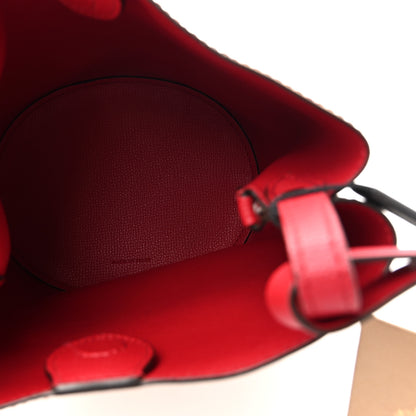 Burberry Haymarket Check Colours Small Lorne Bucket Crossbody Poppy Red 5 of 10