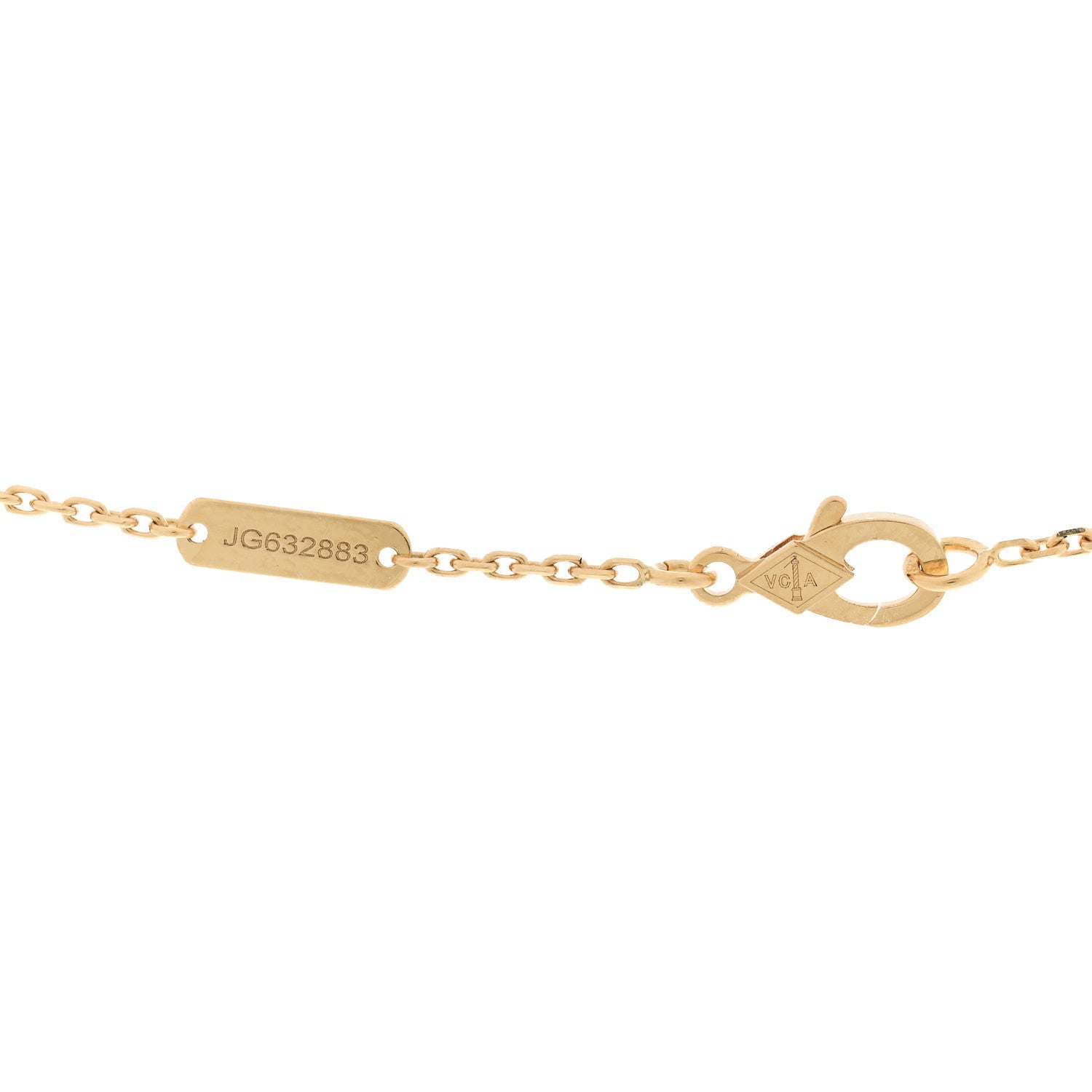 Van Cleef & Arpels 18K Yellow Gold Guilloche Vintage Alhambra Pendant Necklace 4 of 6
