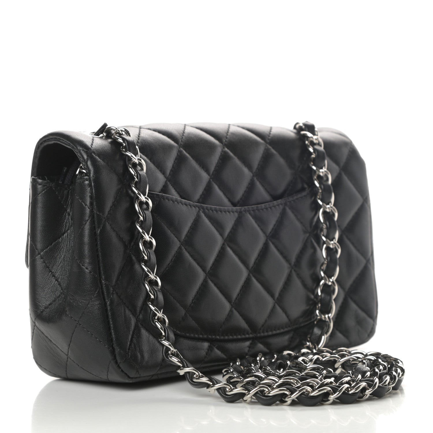 Chanel Lambskin Quilted Mini Rectangular Flap Black 3 of 14