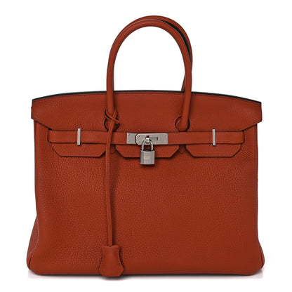 Hermes Taurillon Clemence Birkin 35 Cuivre 1 of 14