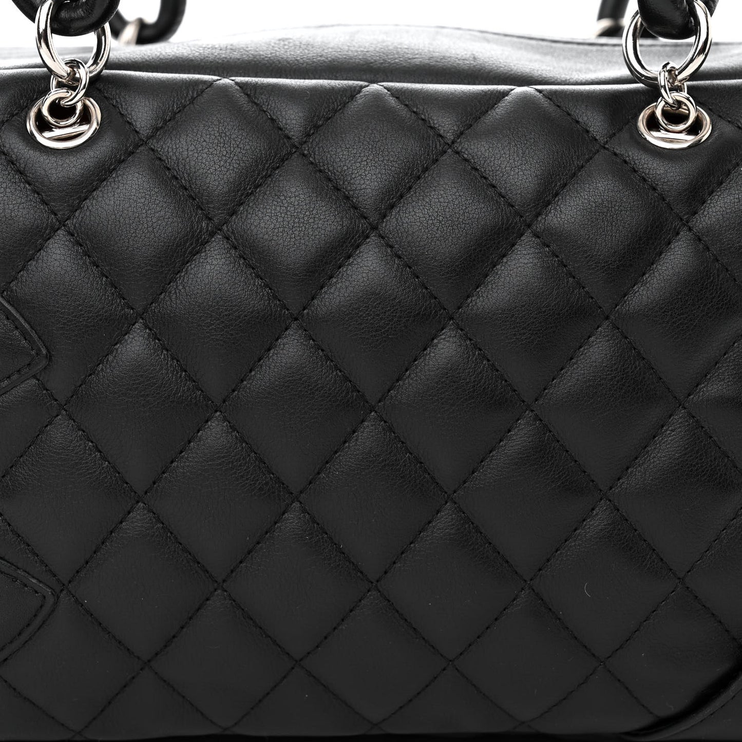 Calfskin Quilted Large Cambon Bowler Black