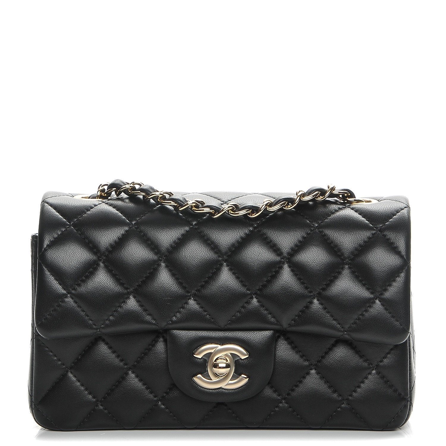 Chanel Lambskin Quilted Mini Rectangular Flap Black 1 of 8