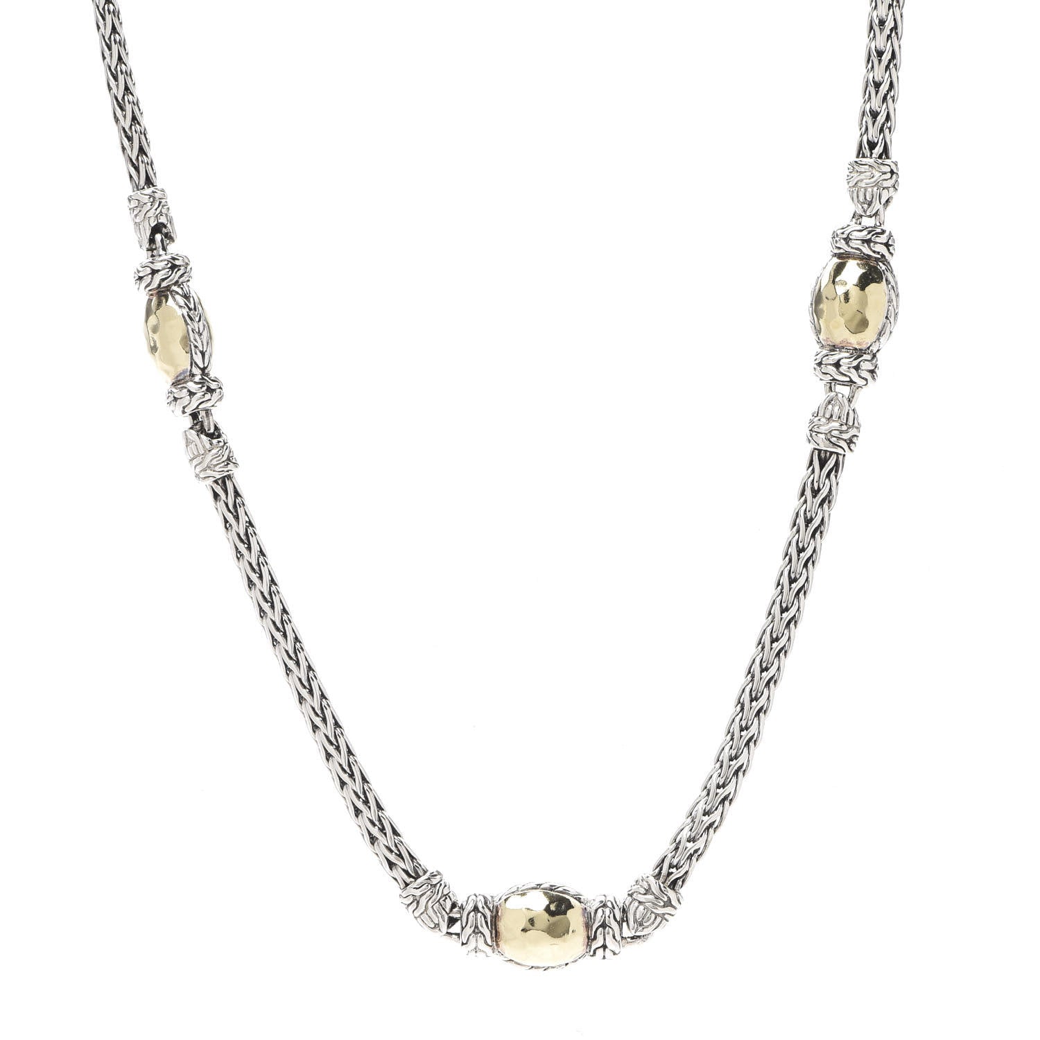 John Hardy Sterling Silver 22K Yellow Gold Palu Station Necklace 1 of 6