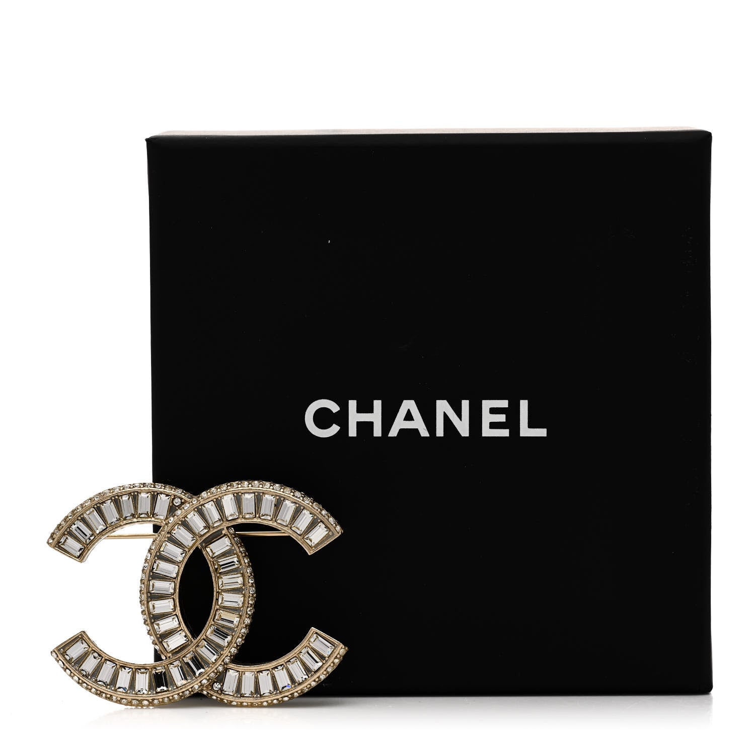 Chanel Baguette Crystal CC Brooch Gold 5 of 5