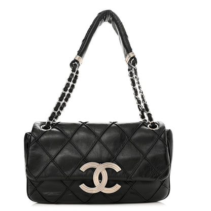 Chanel Lambskin Quilted Giant CC Flap Shoulder Bag Black 1 of 10