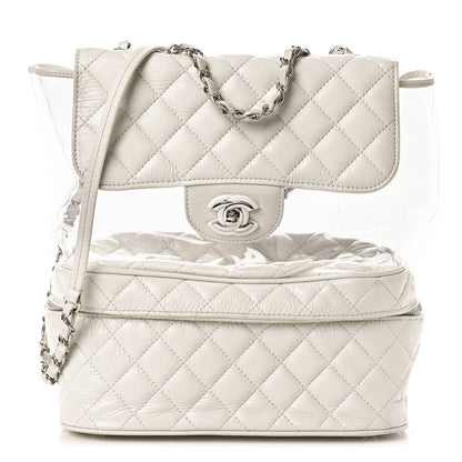Chanel Crumpled Calfskin PVC Quilted Backpack White 1 of 17