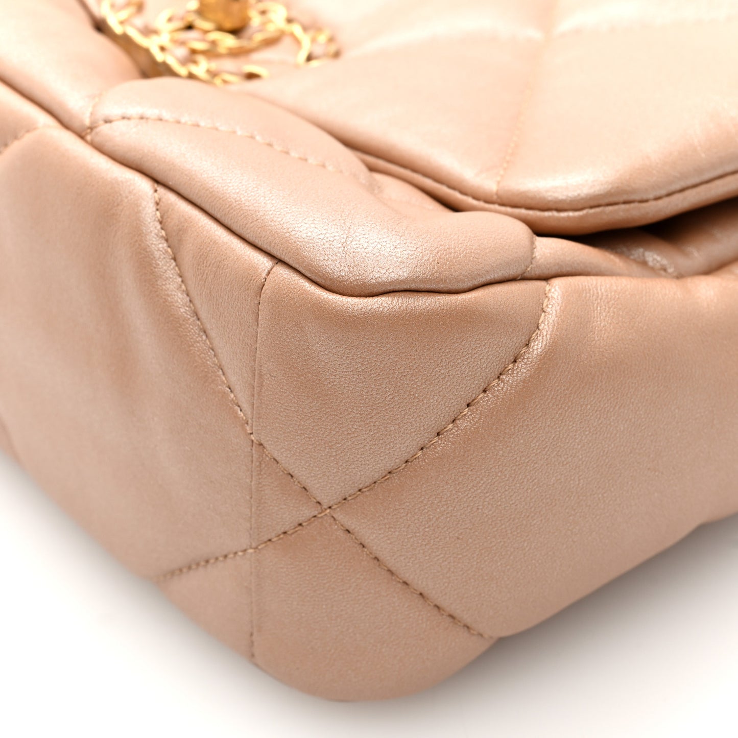 Iridescent Lambskin Quilted Medium Chanel 19 Flap Brown