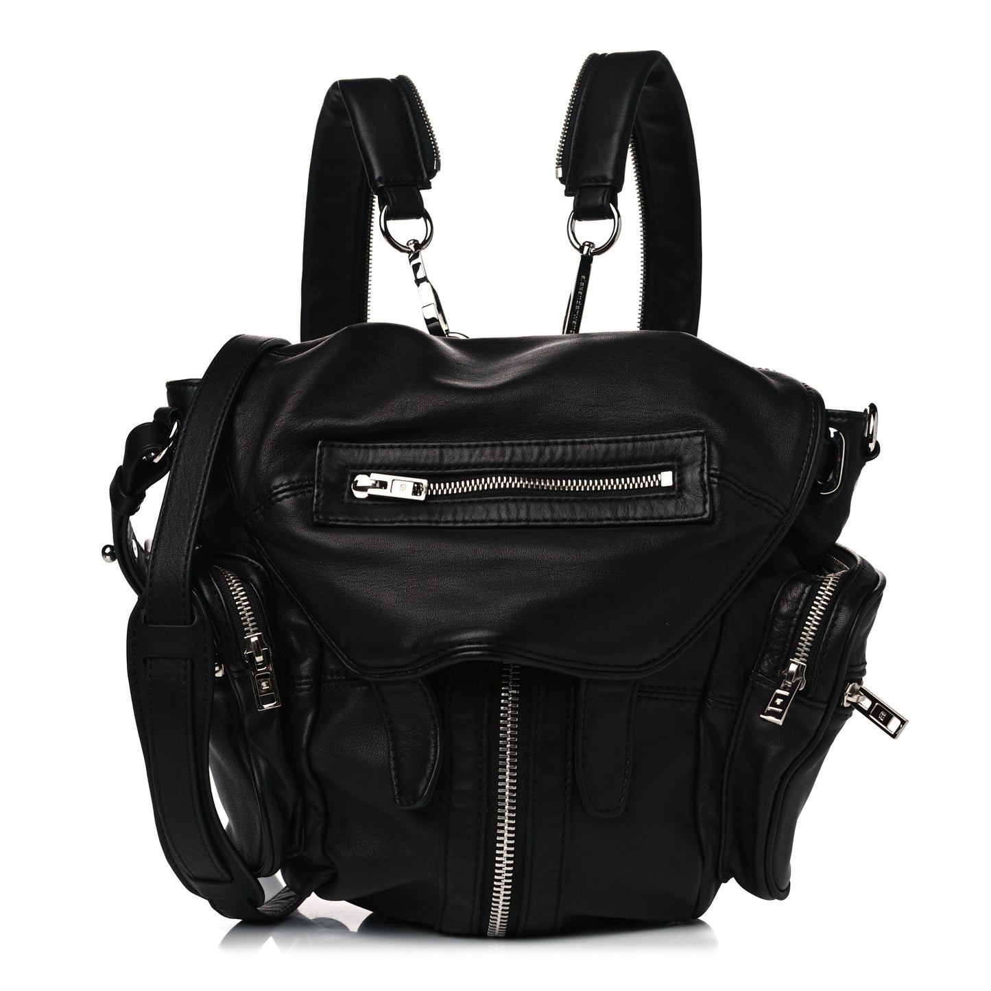 Lambskin Mini Marti Backpack Washed Black Rhodium Hardware