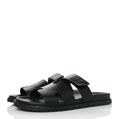 Hermes Calfskin Mens Chypre Sandals 43 Black 3 of 9