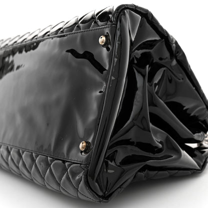 Chanel Patent Quilted Maxi Just Mademoiselle Bowling Bag Black 11 of 16