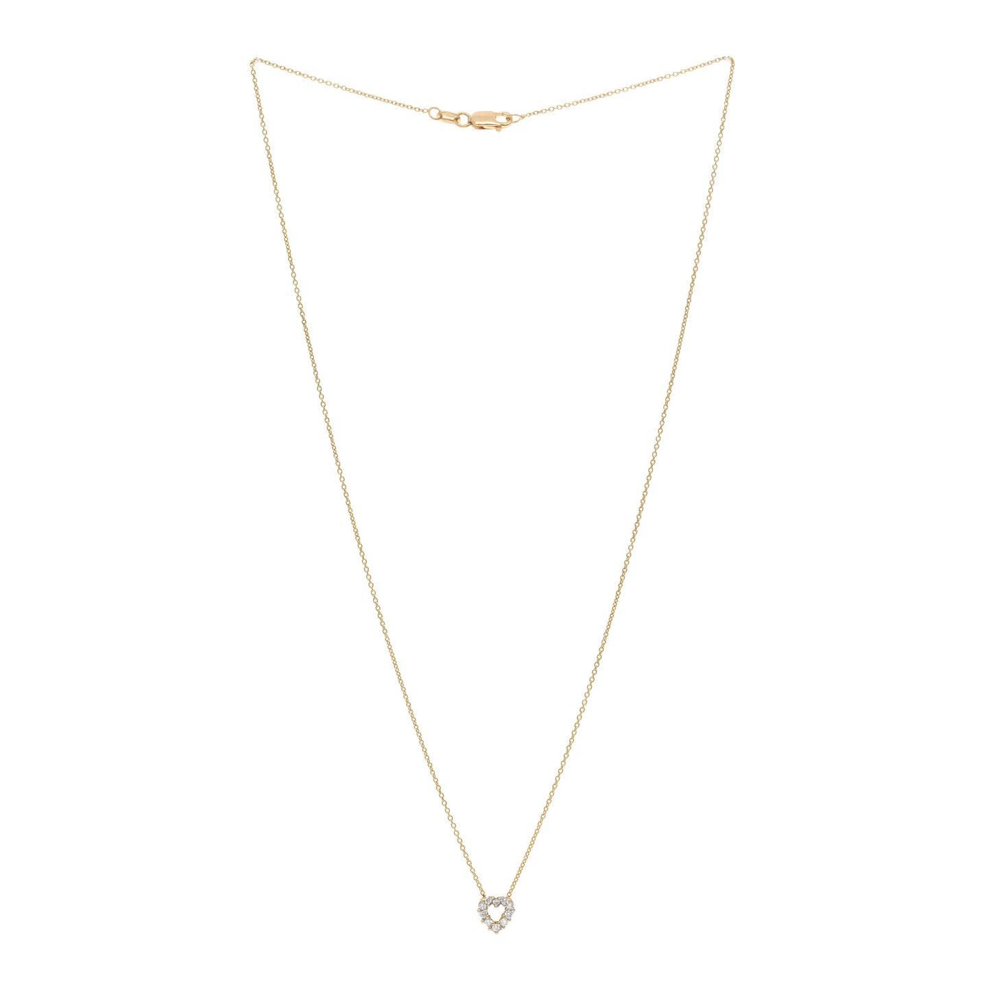 18K Yellow Gold Diamond Tiny Treasures Heart Pendant Necklace