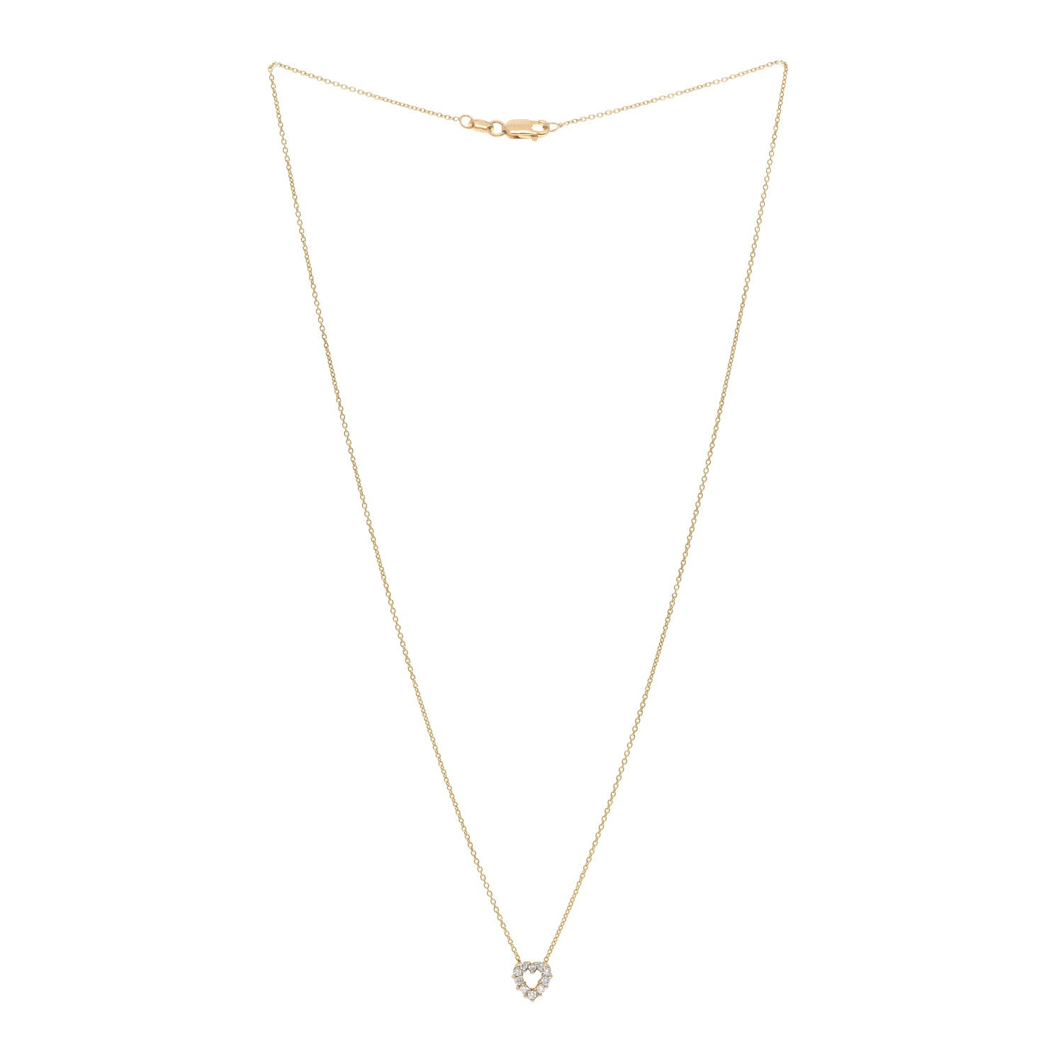 Roberto Coin 18K Yellow Gold Diamond Tiny Treasures Heart Pendant Necklace 3 of 4