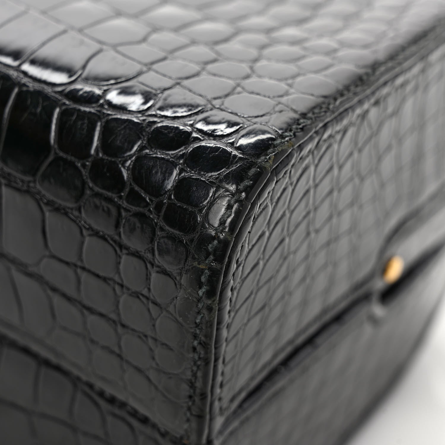 Hermes Shiny Crocodile Doctor Bag Black 10 of 10