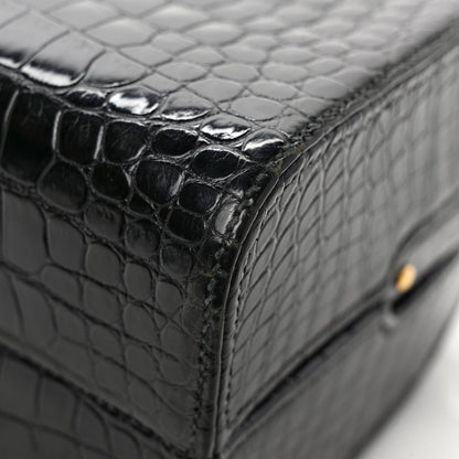 Hermes Shiny Crocodile Doctor Bag Black 10 of 10