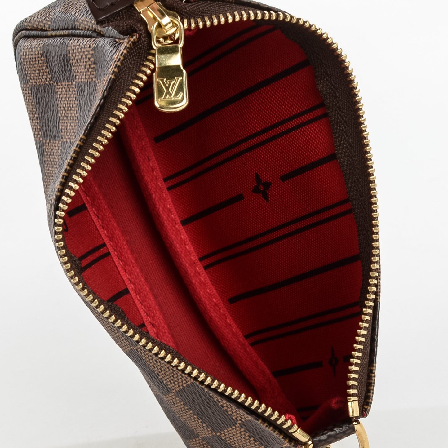 Damier Ebene Complice Trunks and Bags Mini Pochette Accessories Red