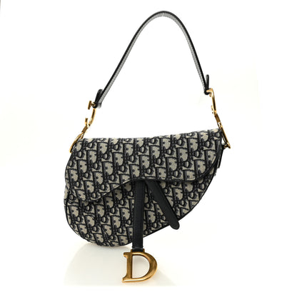 Christian Dior Oblique Saddle Bag Blue 1 of 10