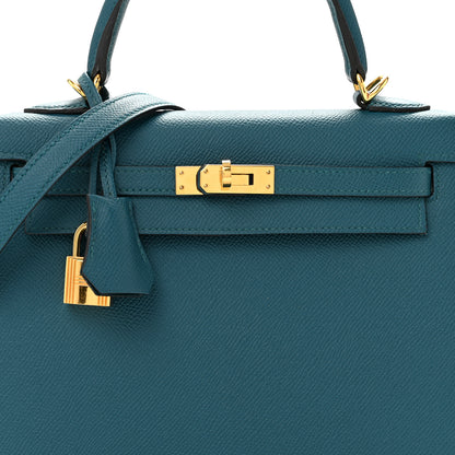 Hermes Epsom Kelly Sellier 25 Vert Bosphore 8 of 14