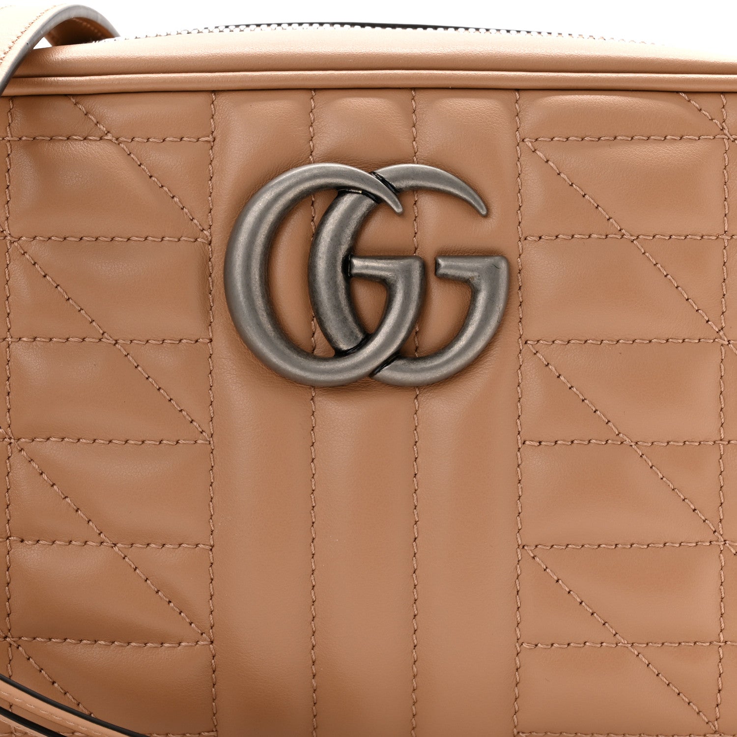 Gucci Calfskin Matelasse Aria Small GG Marmont Chain Shoulder Bag Camelia 8 of 11