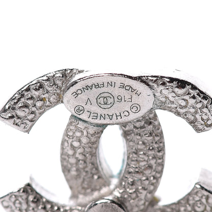 Chanel Crystal Mini Timeless CC Earrings Silver 4 of 5