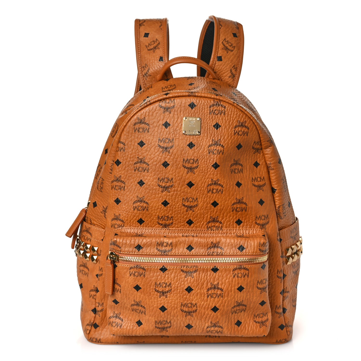 MCM Visetos Medium Side Studs Stark Backpack Cognac 1 of 7