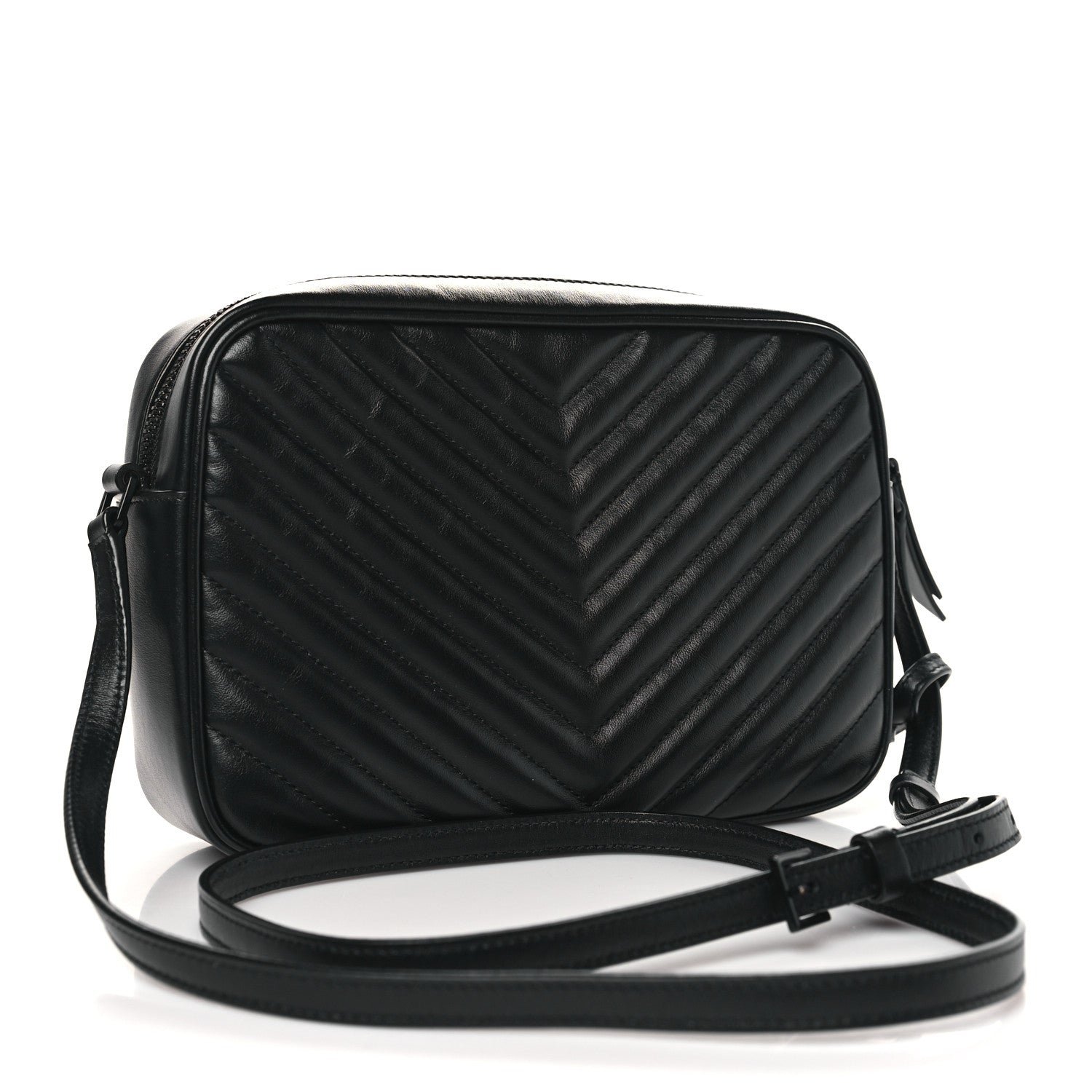 Saint Laurent Calfskin Matelasse Monogram Monochrome Lou Camera Bag Black 3 of 10