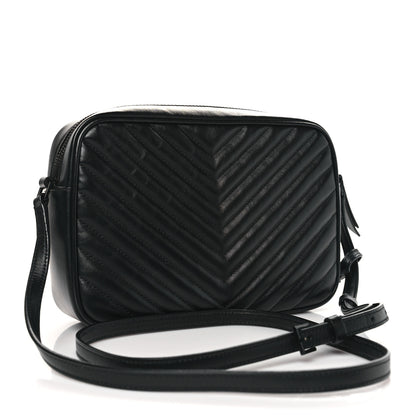 Saint Laurent Calfskin Matelasse Monogram Monochrome Lou Camera Bag Black 3 of 10
