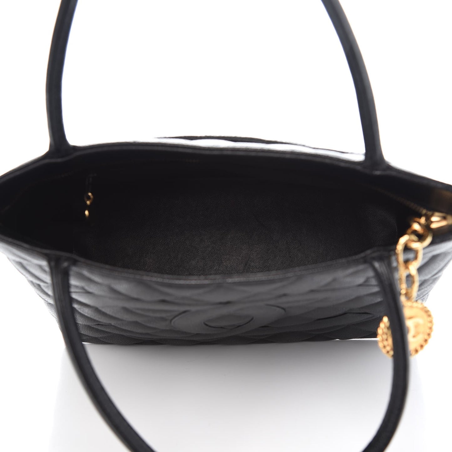 Caviar Quilted Medallion Tote Black