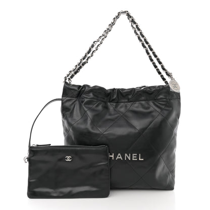 Chanel Shiny Calfskin Quilted Small Chanel 22 Black 3 of 11