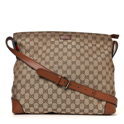 Gucci Monogram Large Flat Messenger Bag Brown 1 of 6