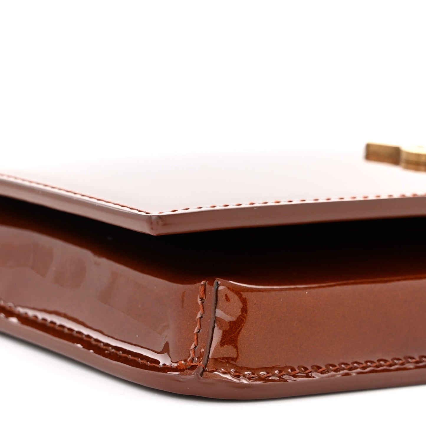 Patent Monogram Phone Holder Crossbody Chataigne