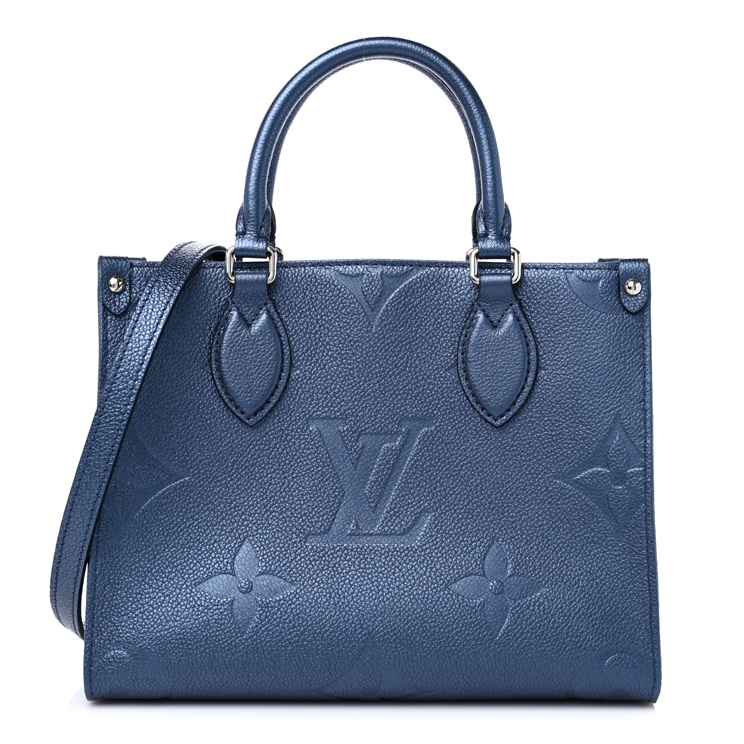 Louis Vuitton Metallic Empreinte Monogram Giant Onthego PM Navy Nacre 1 of 8