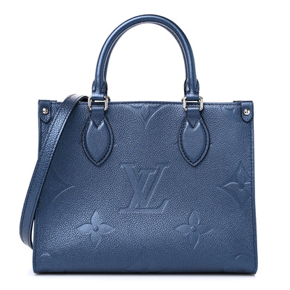 Louis Vuitton Metallic Empreinte Monogram Giant Onthego PM Navy Nacre 1 of 8