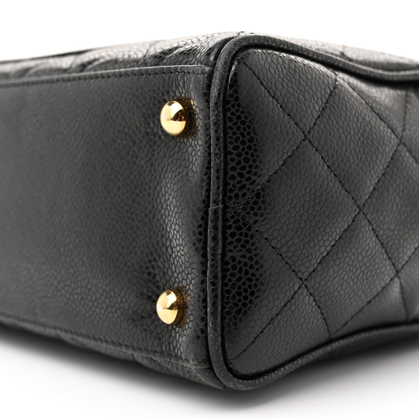 Caviar Quilted Small Bowler Black