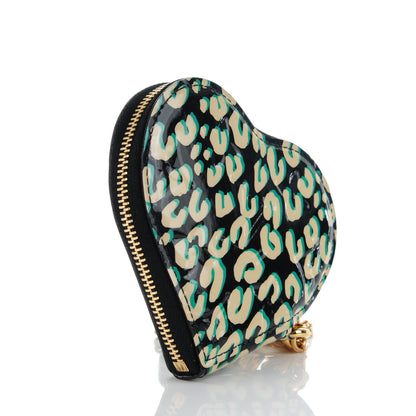 Louis Vuitton Vernis Leopard Coeur Heart Coin Purse Blue Infini 3 of 7