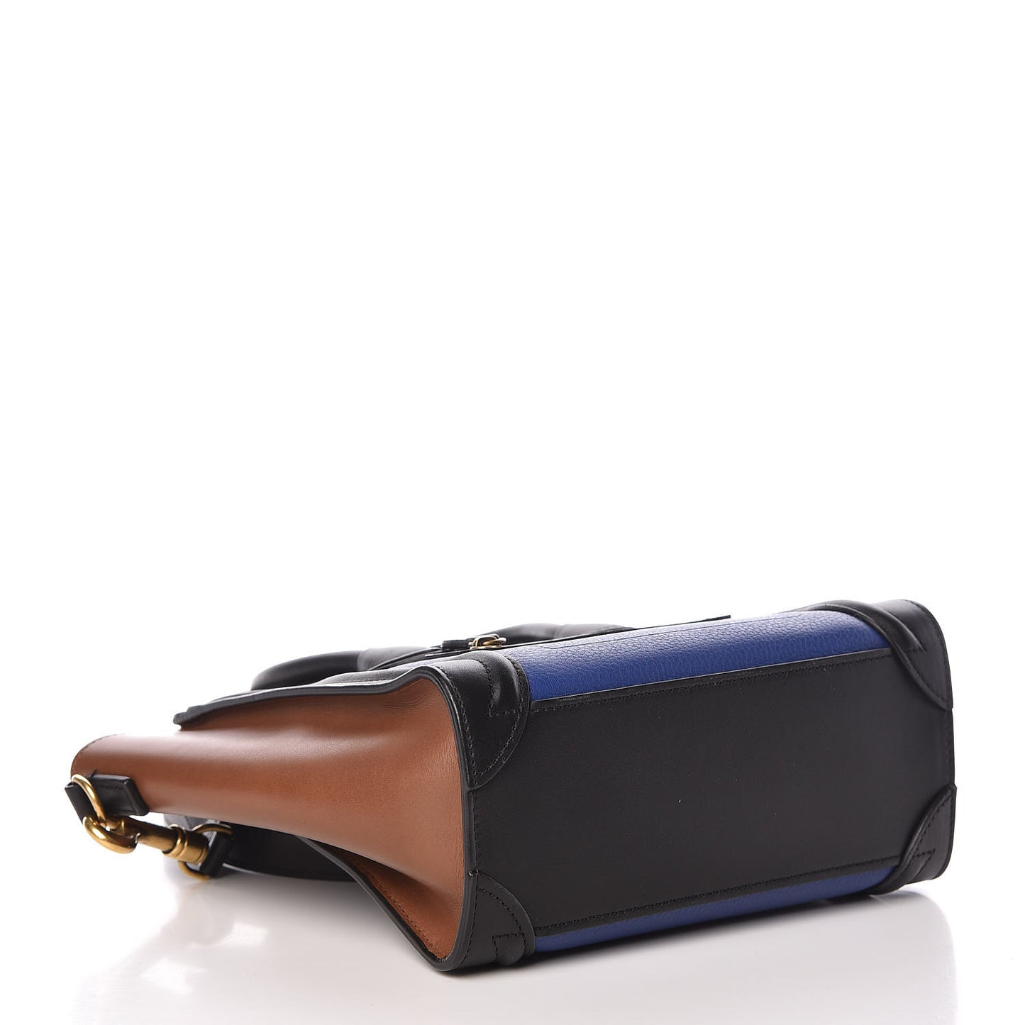 Smooth Drummed Calfskin Nano Tri-Color Luggage Indigo