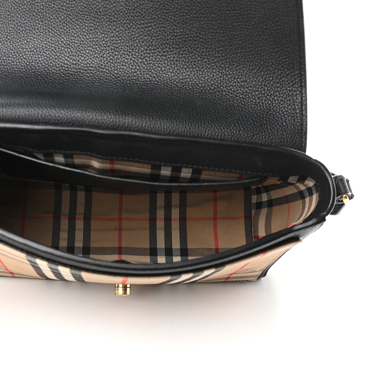 Burberry Grainy Calfskin Vintage Check Note Crossbody Bag Black 5 of 10