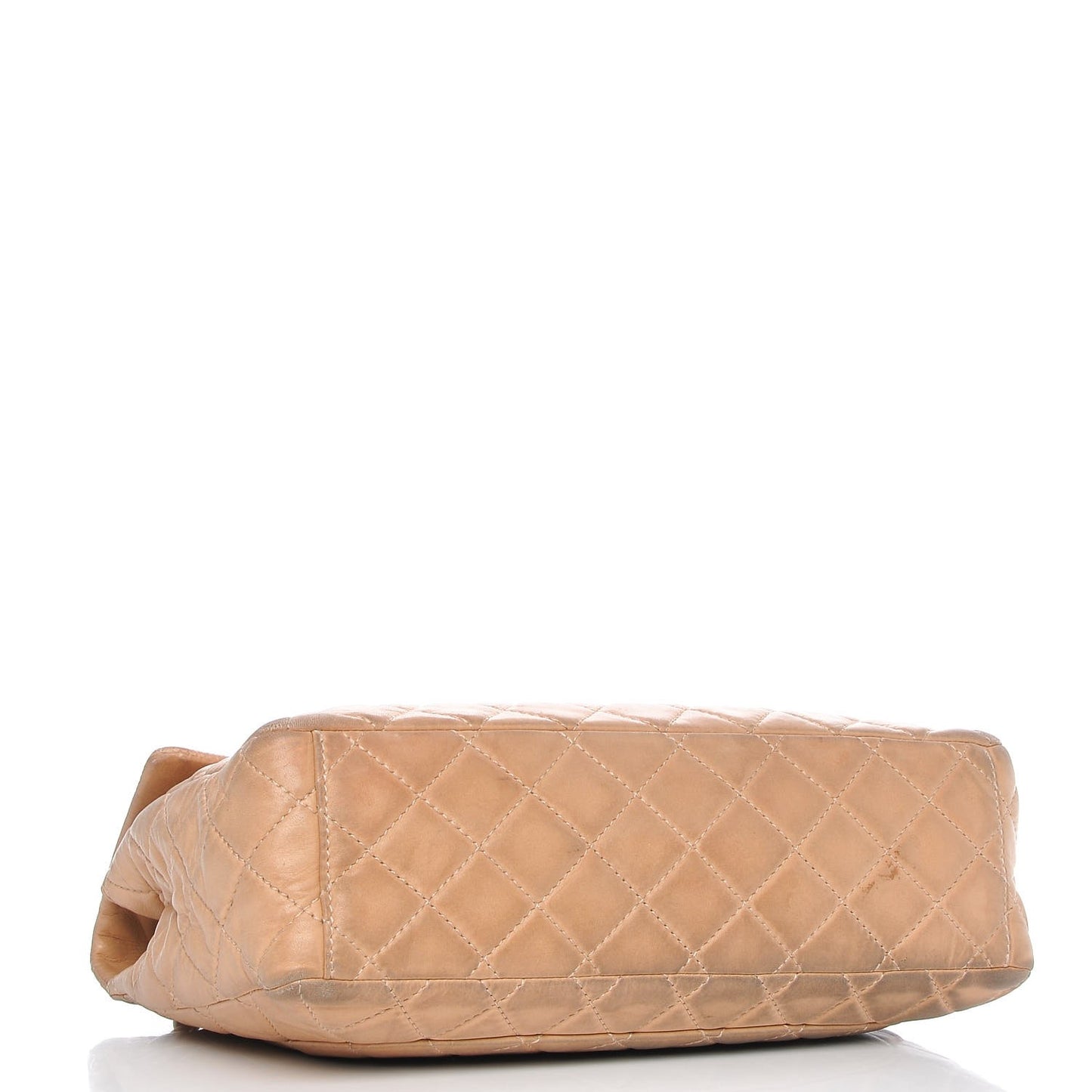 Lambskin Quilted Maxi Single Flap Beige