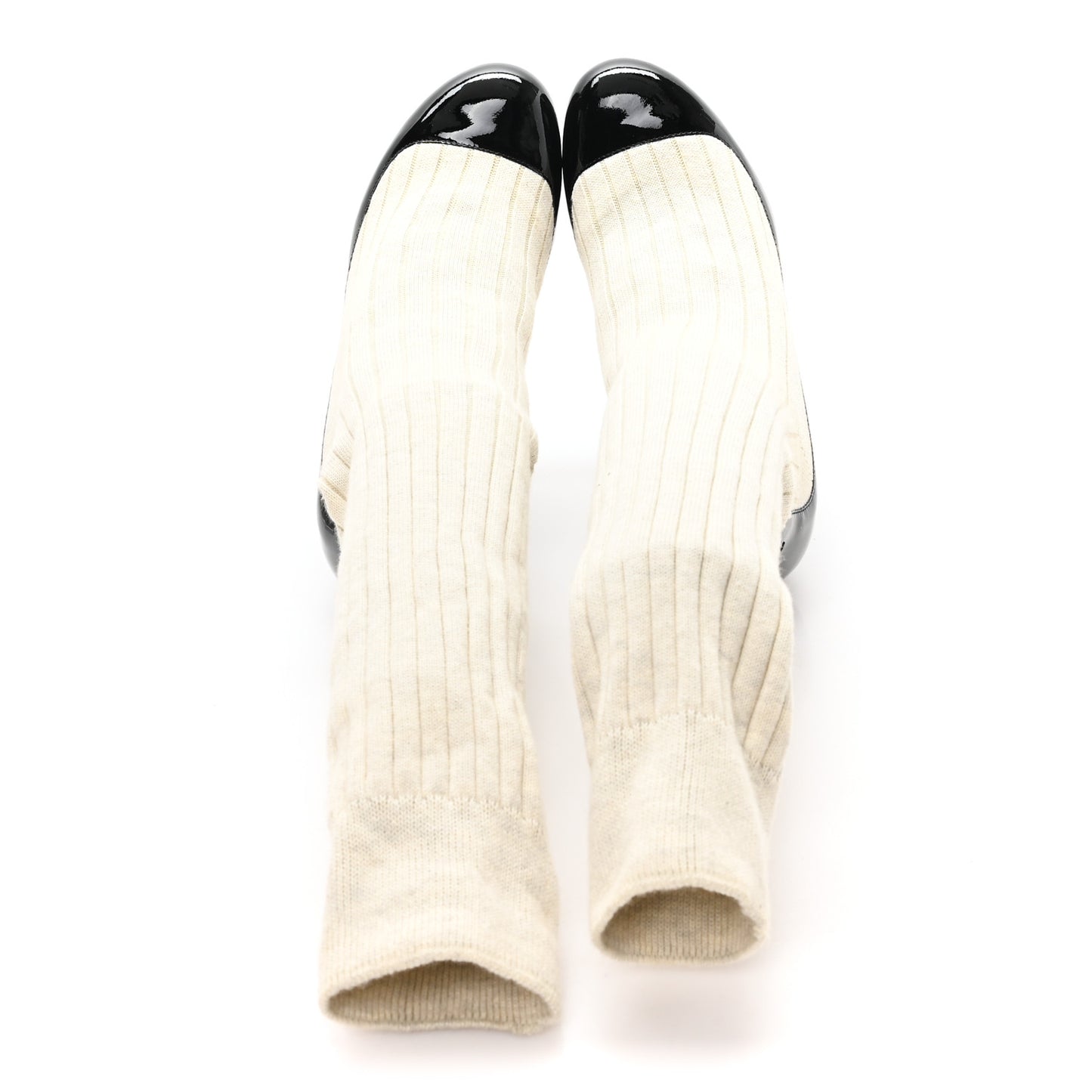 Patent Sock Boots 39.5 Black White