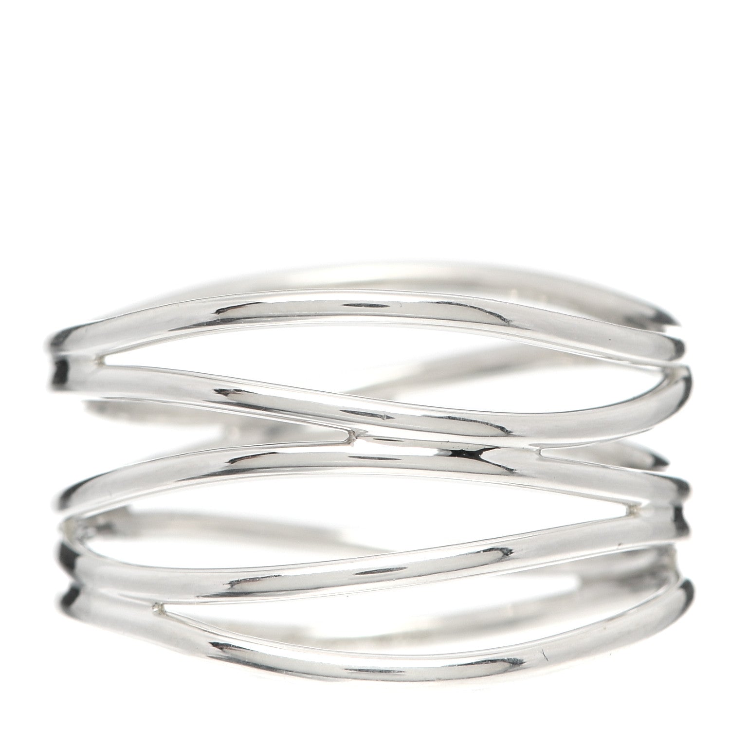 Tiffany Sterling Silver Elsa Peretti 5 Row Wave Ring 58 8.25 1 of 4