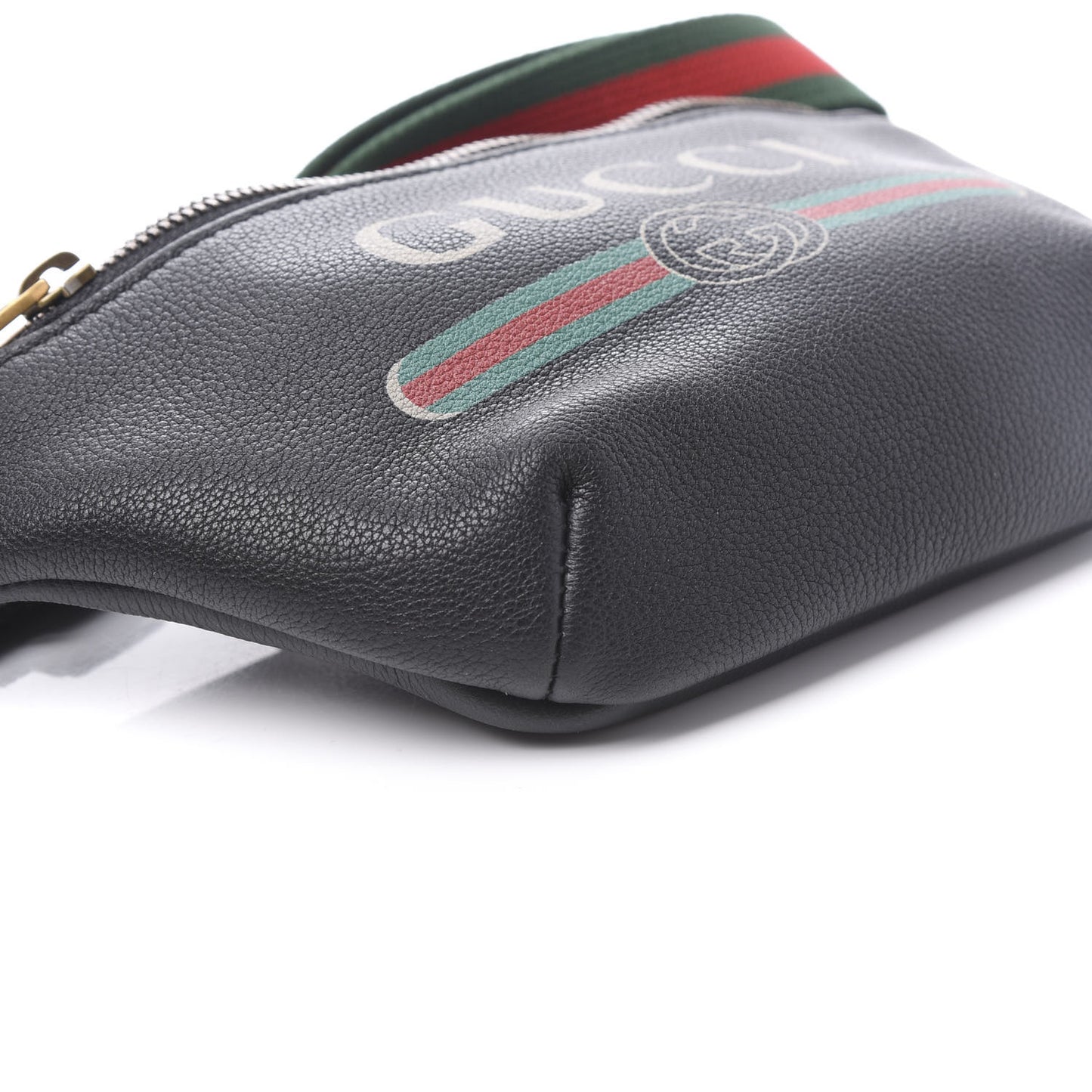 Grained Calfskin Small Logo Belt Bag Black
