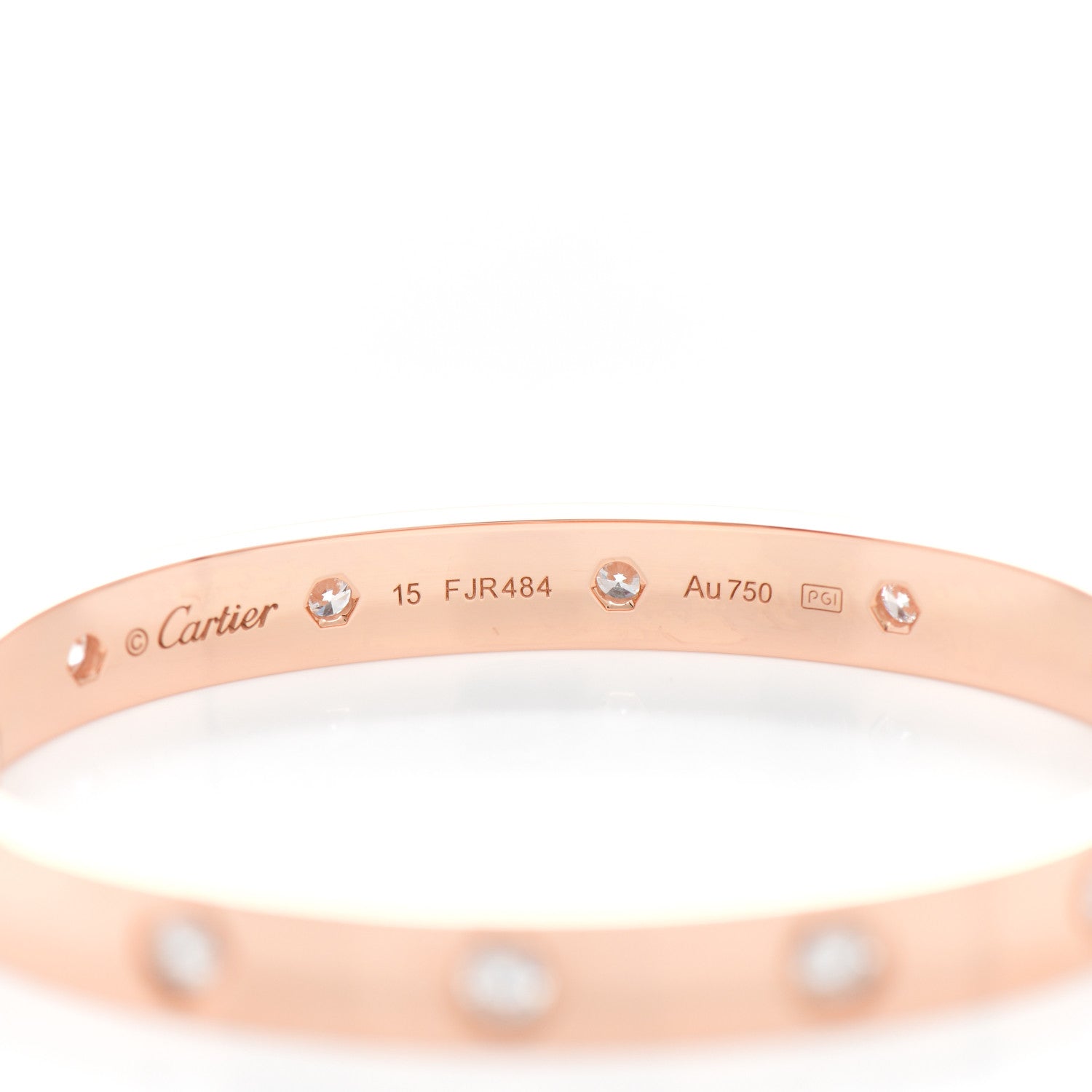 Cartier 18K Pink Gold 10 Diamond LOVE Bracelet 15 3 of 3