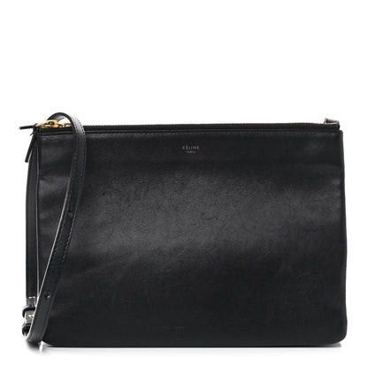 Celine Goatskin Large Trio Crossbody Bag Black 1 of 14