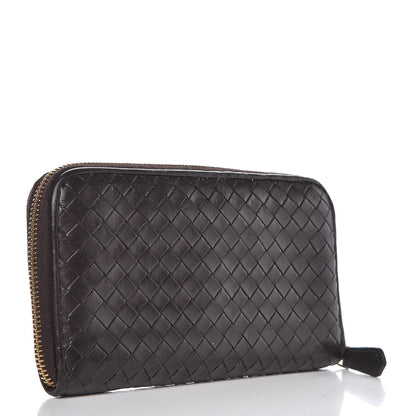 Bottega Veneta Nappa Intrecciato Zip Around Wallet Ebano 3 of 12