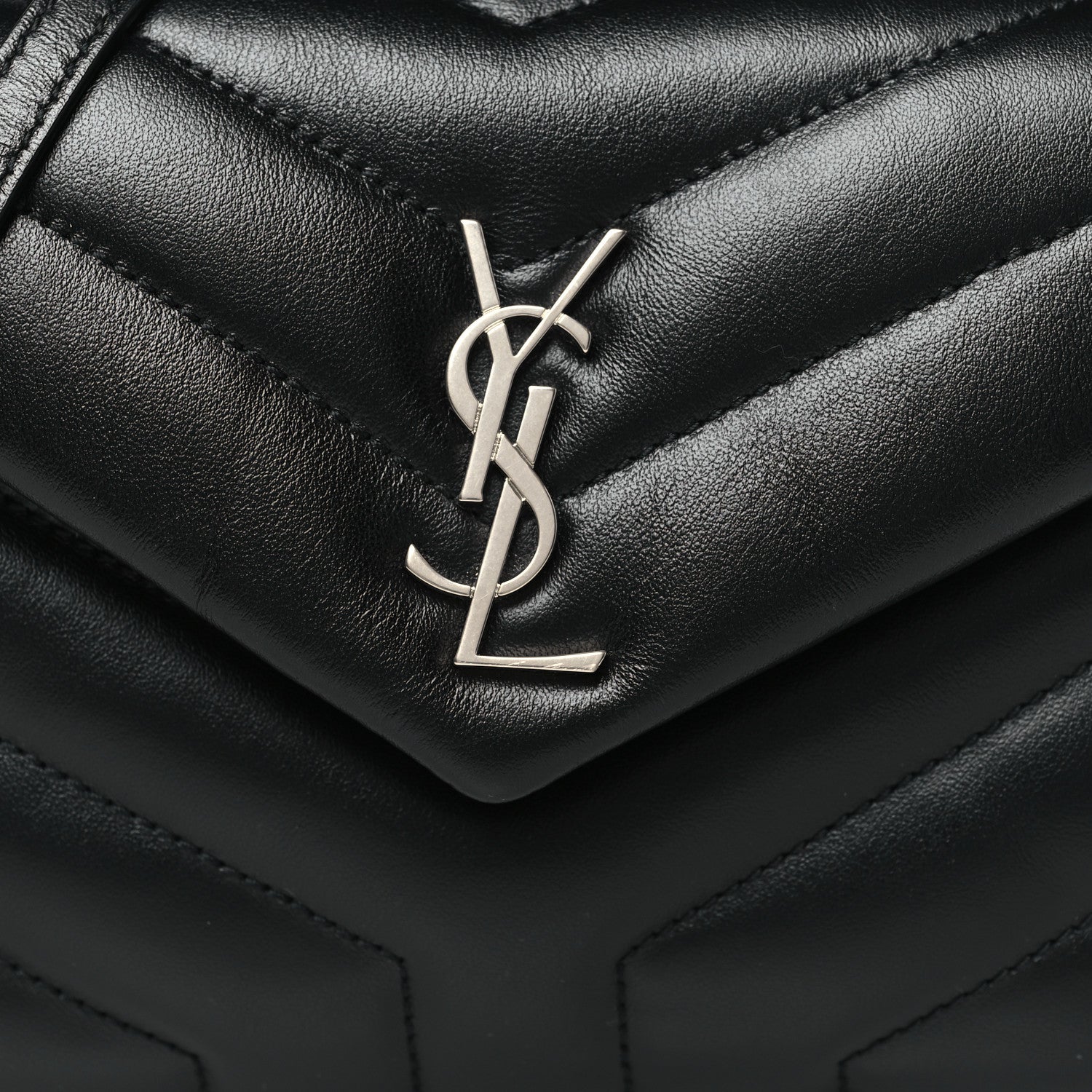 Saint Laurent Calfskin Y Quilted Monogram Toy Loulou Crossbody Bag Black 8 of 11