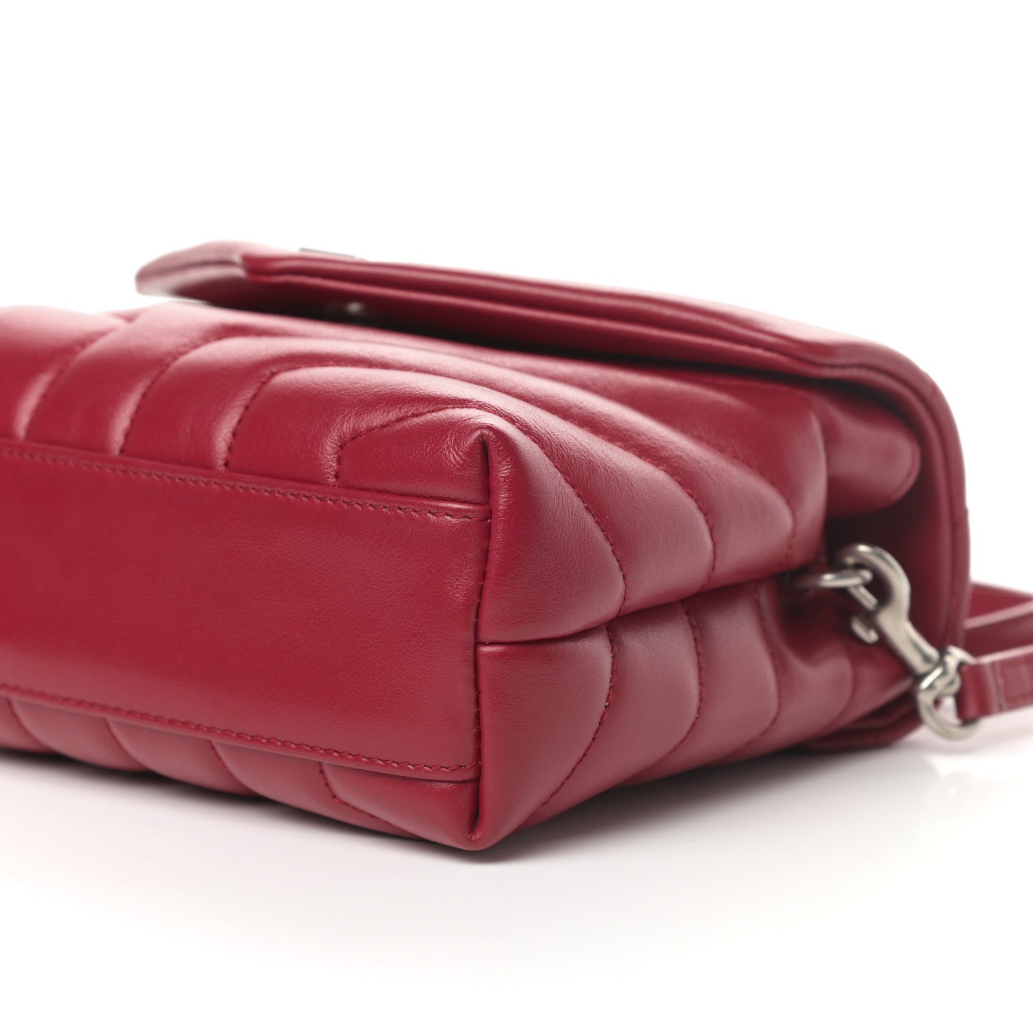 Saint Laurent Calfskin Y Quilted Monogram Toy Loulou Crossbody Bag New Lipstick 8 of 9