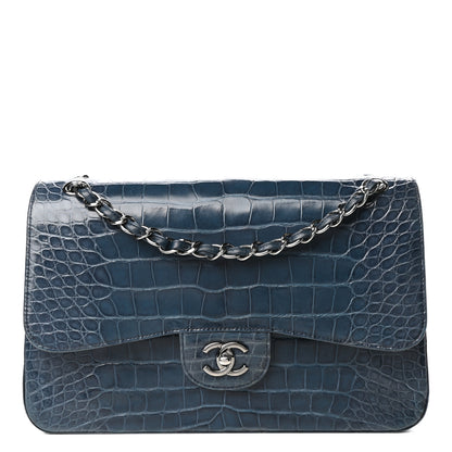 Chanel Alligator Jumbo Double Flap Blue 1 of 9