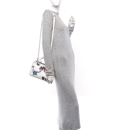 Christian Dior Bullcalf Microcannage Sequin Small Diorissimo Tote White 2 of 9